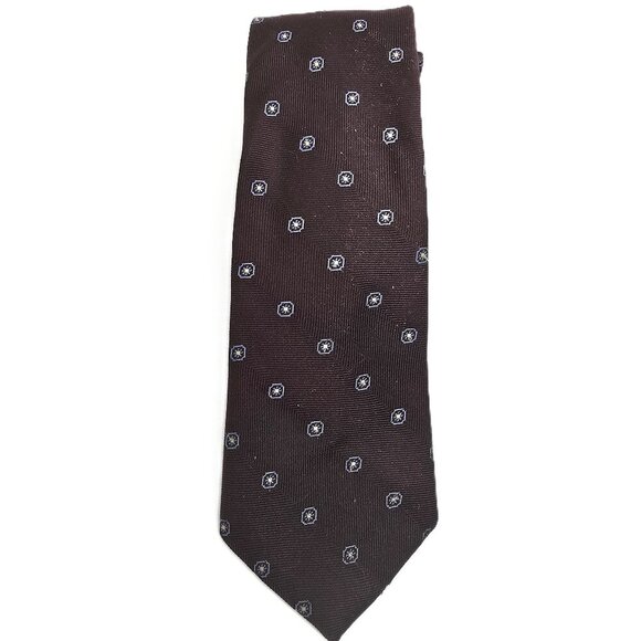 Vintage Christian Dior Silk Brown Men's Tie - Picture 1 of 9